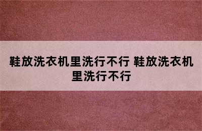 鞋放洗衣机里洗行不行 鞋放洗衣机里洗行不行